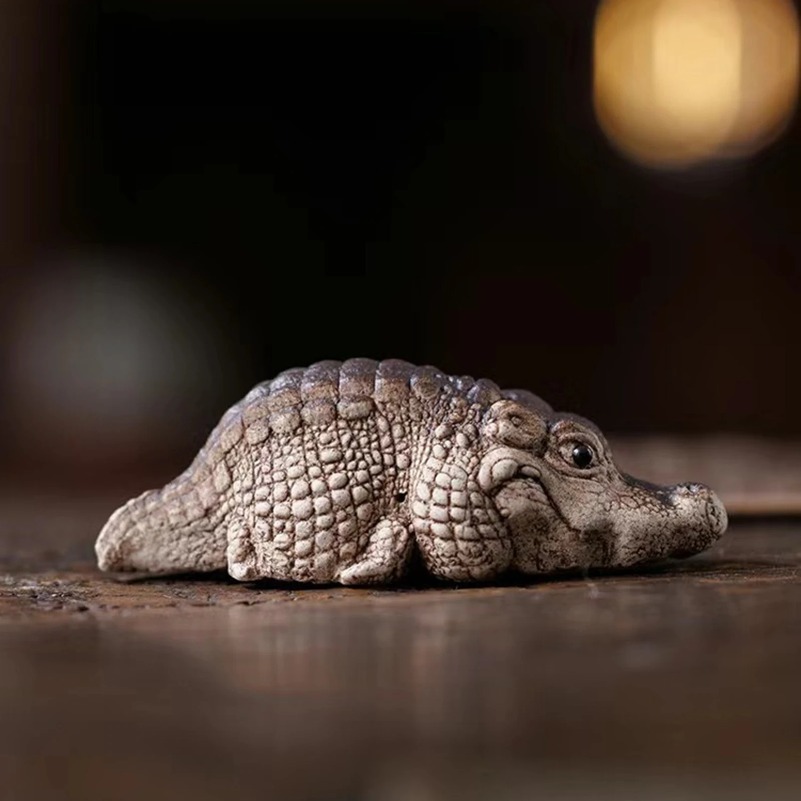 Gliniany krokodyl krokodyl Mini herbata Kung Fu figurka urocza dekoracja krokodyla miniatury domowe Ornament dekoracyjny stołowe — zdjęcie 5