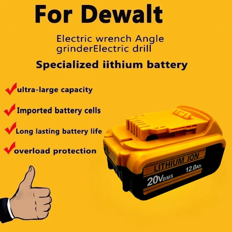 Pro DEWALT 60V maximálně 20V maximálně, 6,0AH/9,0AH lithium-iontová baterie, vhodná pro DCB205, DCB206 DCB200 DCB204, DCB609, DCB184 - náhled 4
