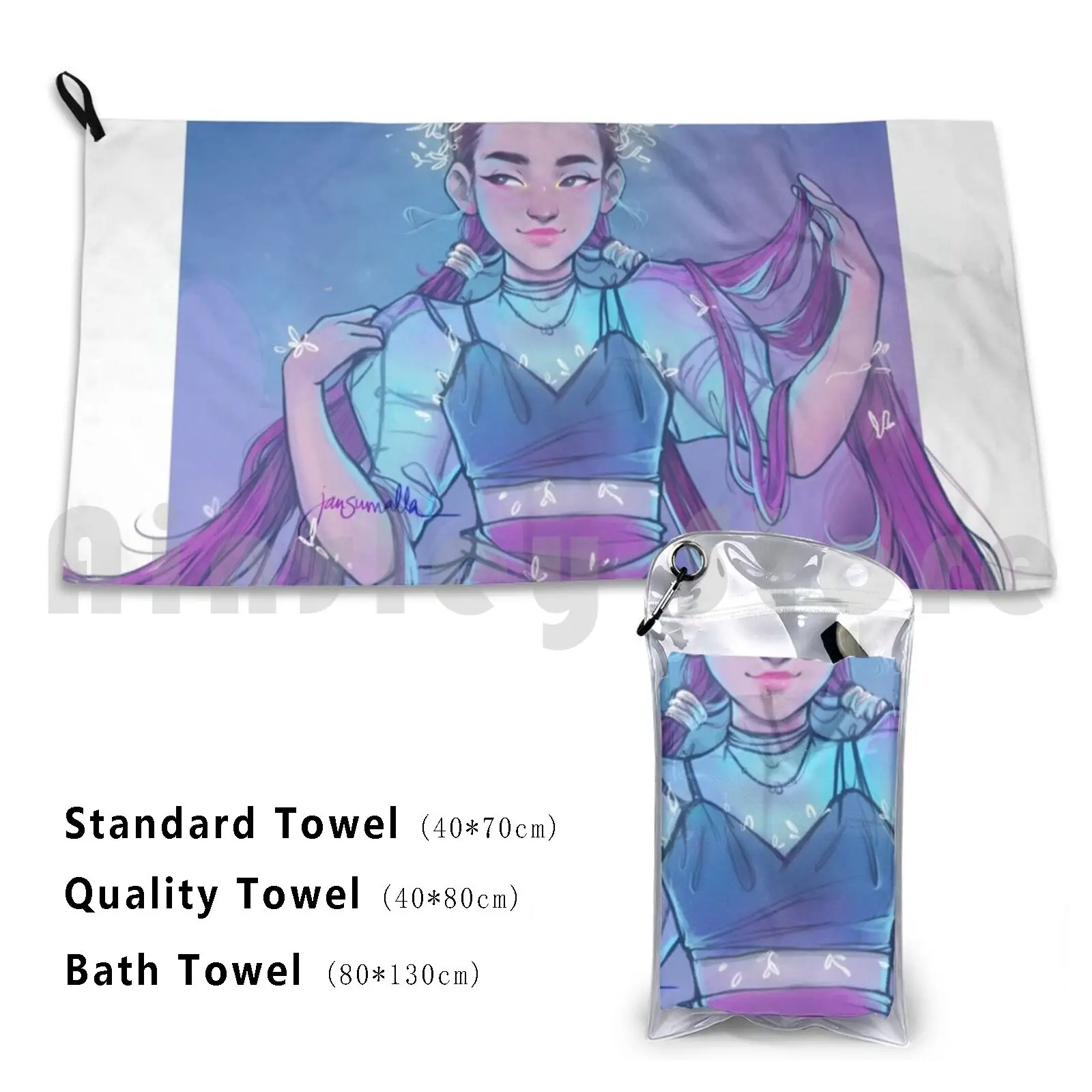 Hay Lin-Witch Beach Towel Quick Dry Quality Towel Cornelia Girl Witch Anime Sleeve Comic Haylin Plants Flower Earth
