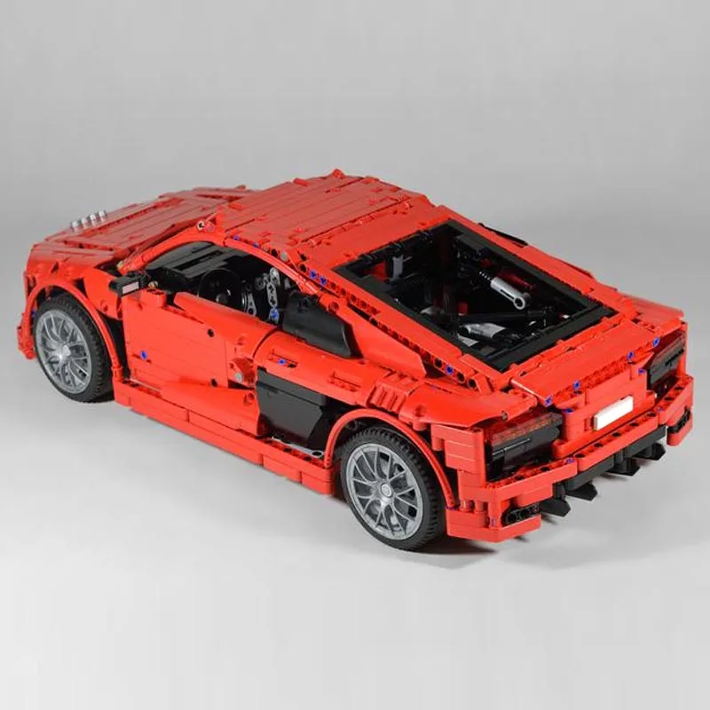 New 1:10 Scale MOC-117091 R8 V10 Supercar Racing Car Vehicle Sport Model  Building Blocks Kid Educational Toy Birthdays Gifts