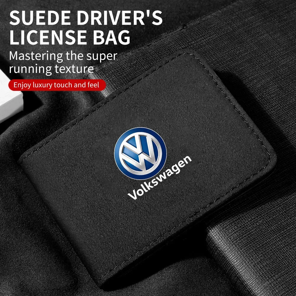 Car Driver License Holder Leather Credit Bank ID Card Bag Accessories For Volkswagen VW Scirocco Beetle Tiguan Touran Golf GTI