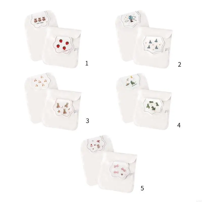 

2Pcs/set Baby Backrest Towel Cartoon Pattern Sweat Absorbent Back Towel Wet Pad 425F