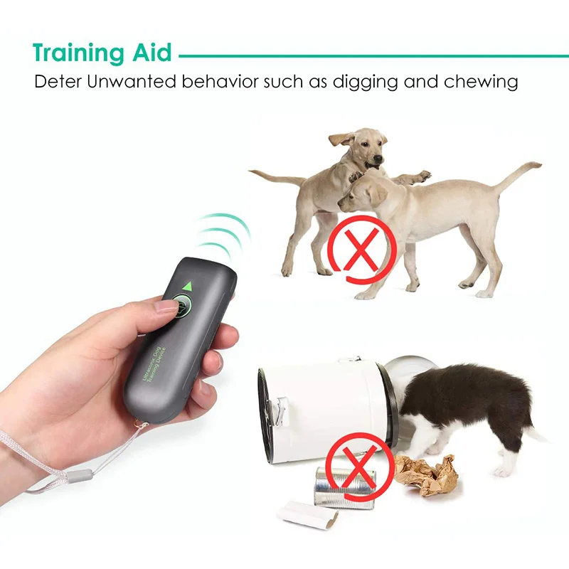 Dog Barking Control Devices Ultrasonic Barking Silencer Anti Barking Device Rechargeable Behavior Corrector Dog Training Tool