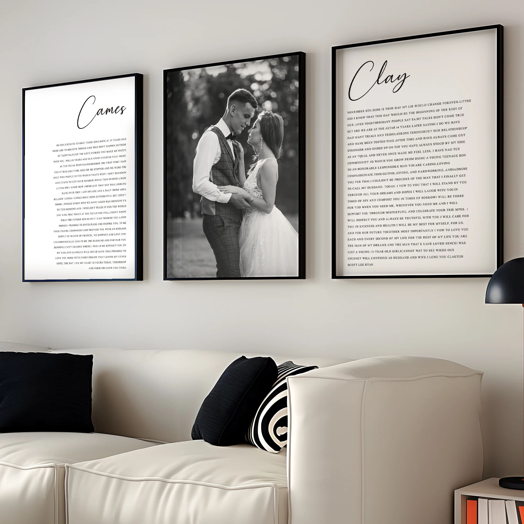 

Customize Exclusive Wedding Vow Photos Wall Art Prints Canvas Painting Poster Picture For Living Room Home Decor
