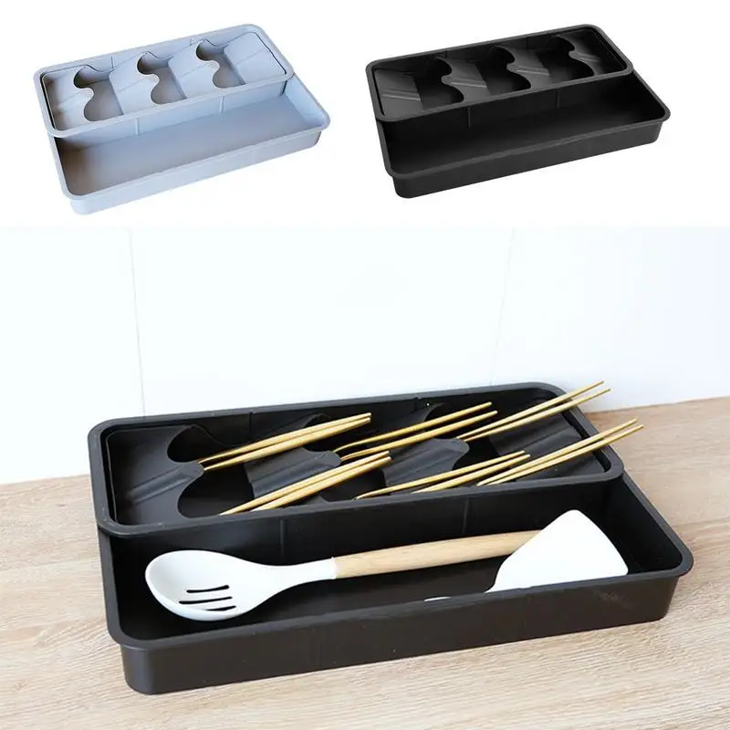 

Cutlery Storage Tray Tableware Organizer Multifunction Spoon Fork Knife Box Kitchen Drawer Storage Box Tray Kitchen Accessories