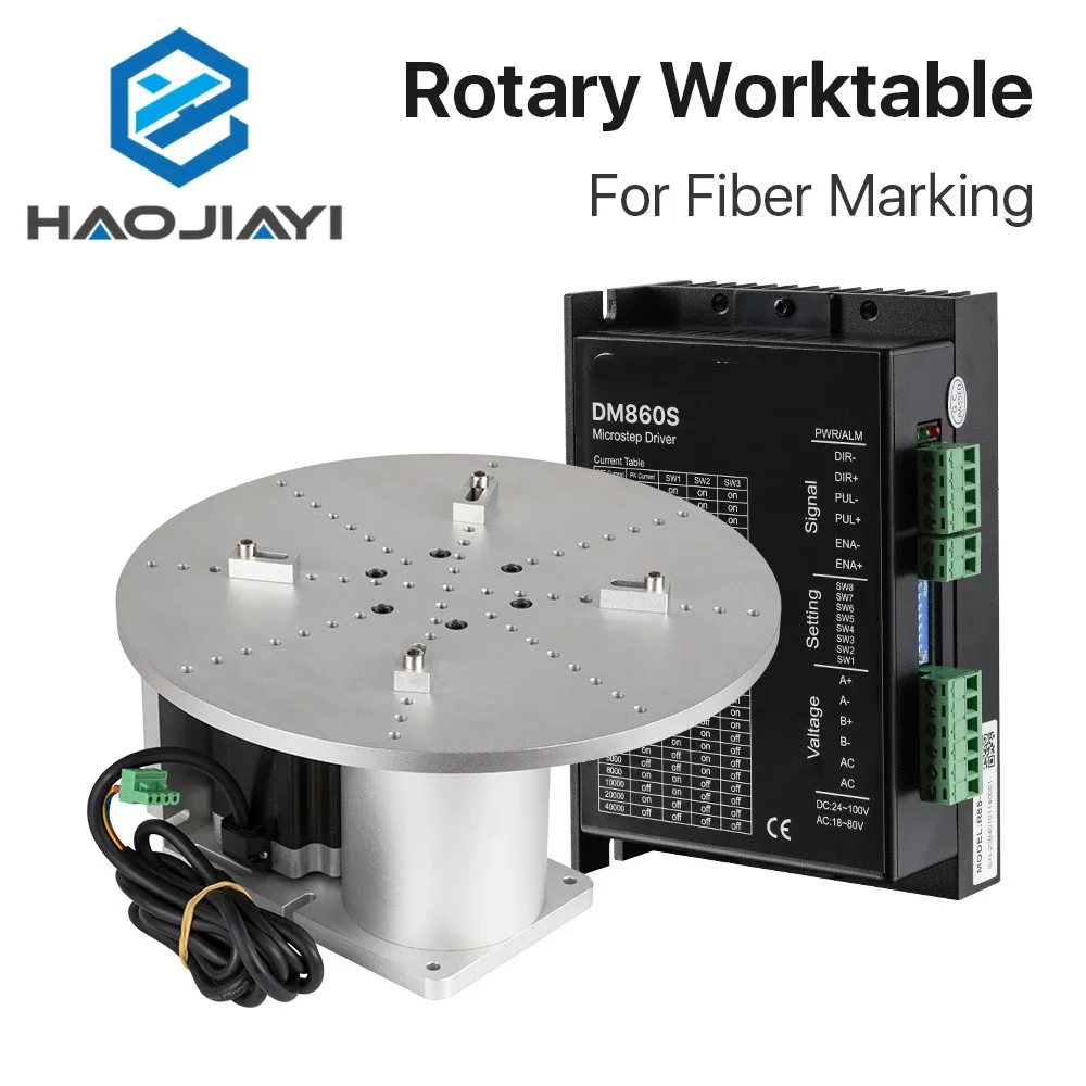 Rotary Worktable Diameter 300mm Working Area Rotry Device + DM860S Driver for Fiber & Co2 DIY Marking Expansion Axis