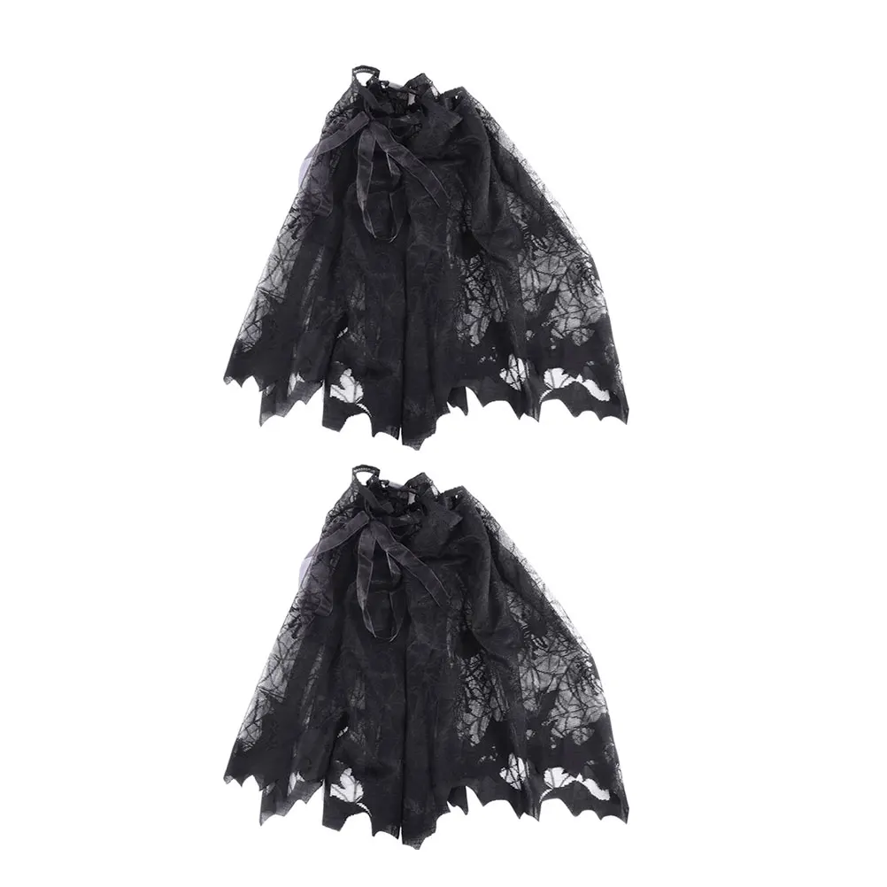 

2pcs Halloween Lace Lampshade Bat Design Table Lamp Cover Dust-Proof Decorative Bedside Protector Party Favor Scary Bat Cover
