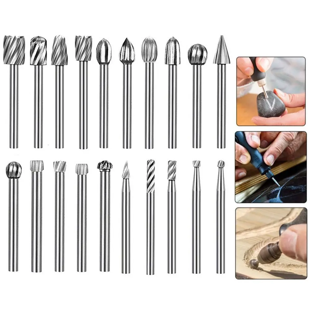 

Grinding Engraving File High Speed Steel Wood Drill Bit Rotary Burrs Tool Wood Carving Tools Milling Cutter Set Drill Bits Kits