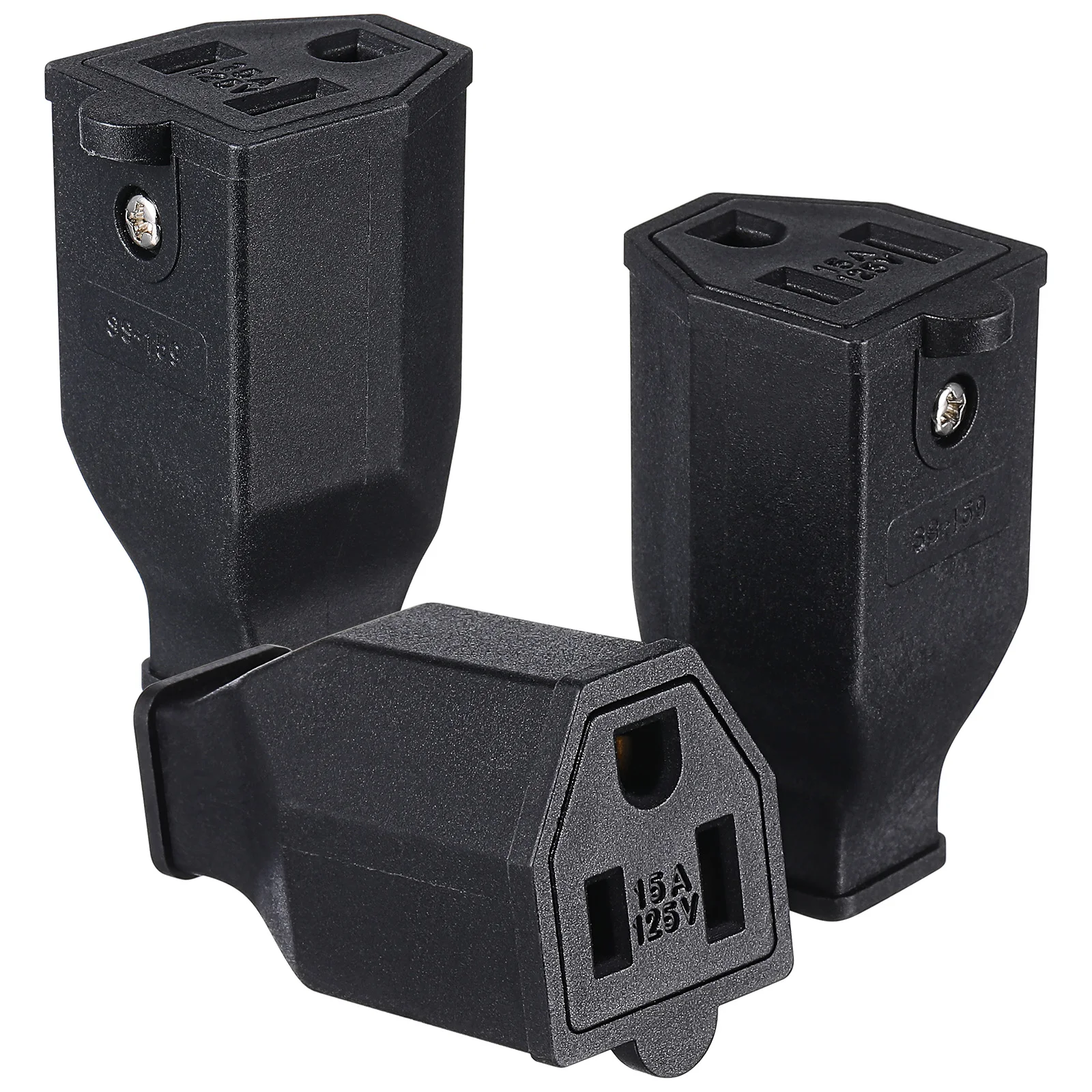 

3Pcs Extension Cord Replacement Ends 3 Prong Electrical Plug Replacement Safe Easy Install Ground Bonding Plug for Household Use