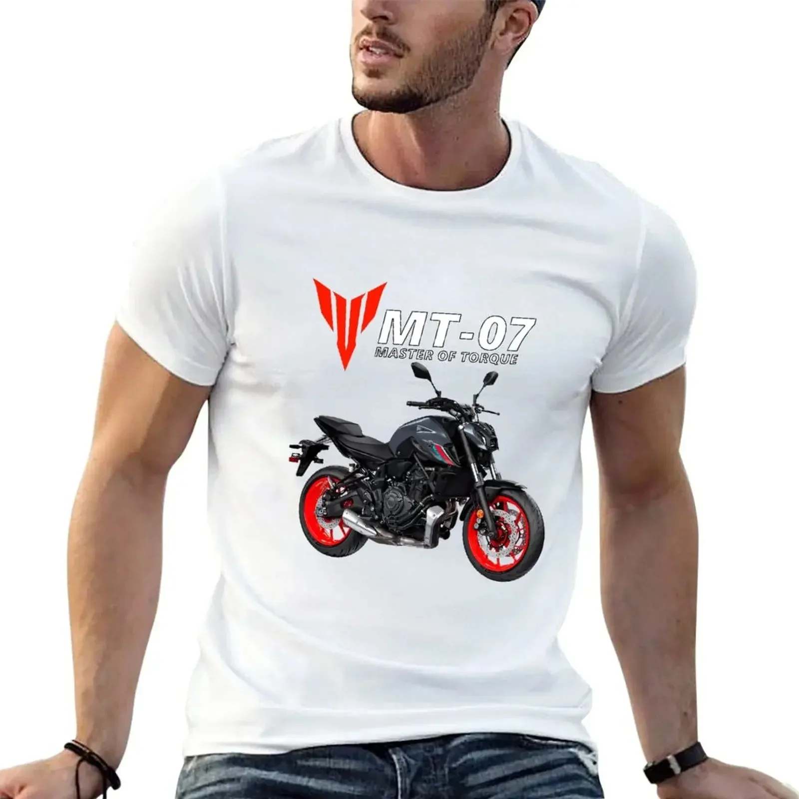 

MT-07 Motorcycle 3D Printed T-shirt for Men and Women Oversized Short Sleeved Cotton Mens T Shirt Summer Sports Tops Clothing