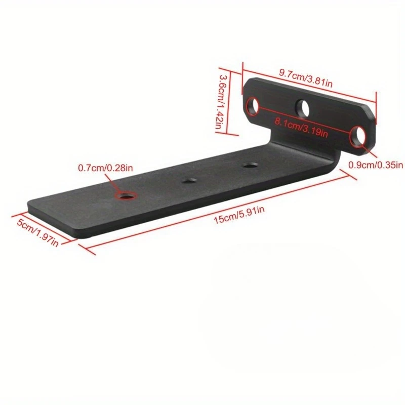 1PC 6 Inch Heavy Duty Steel L Shaped Wall Mounted Shelf Bracket, Pre Drilled Holes Black Metal Support for Kitchen Cabinet Wardr