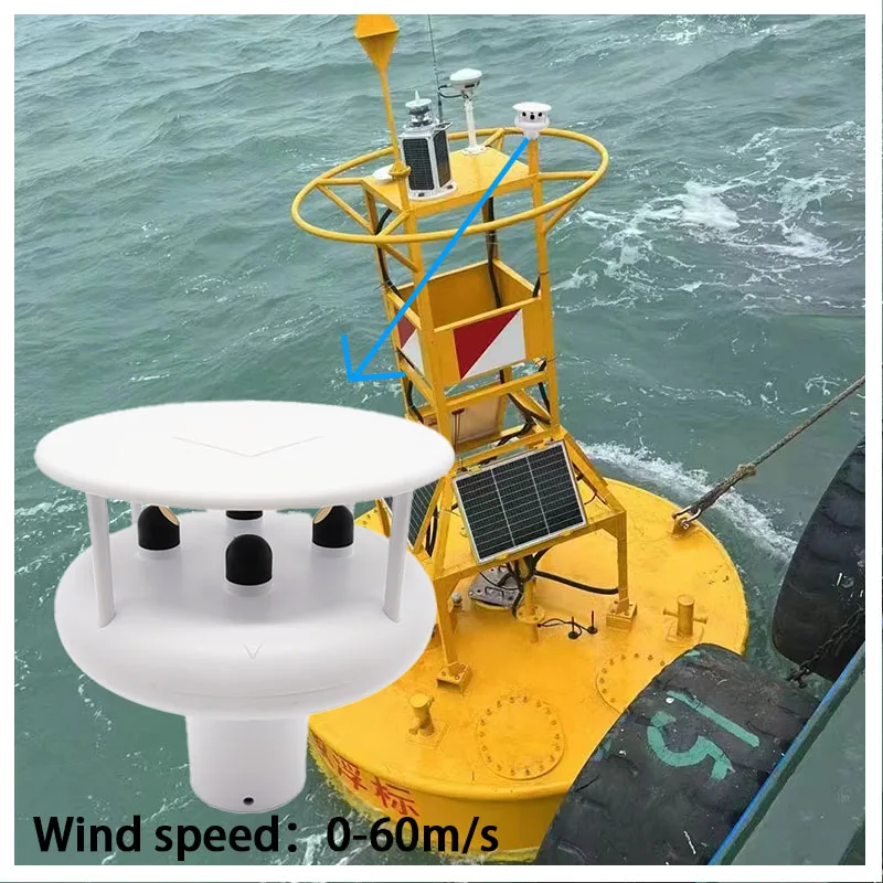 Low Price RS485 60m/s Wind Speed Wind Direction 2 In 1 Ultrasonic Weather Station Instrument Marine Anemometer Boat Anemometer