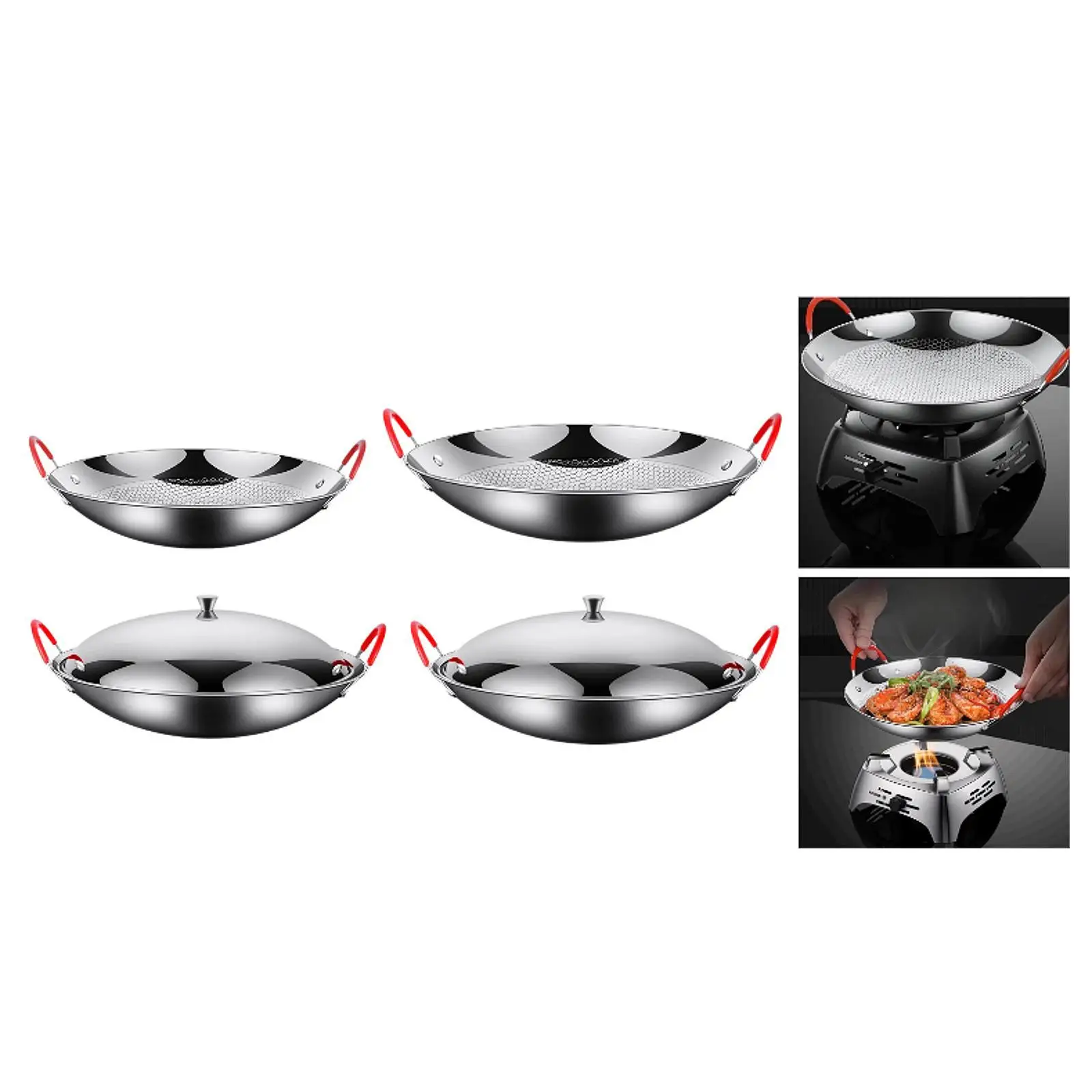 

Stainless Steel Cookware Pan Pasta Pan Fast Heating Stir Fry Pan for Kitchen Hotel Barbecue Indoor and Outdoor Restaurant