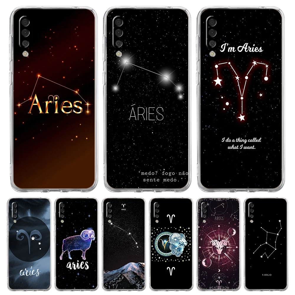 Constellation Virgo Aries Soft TPU Cover for Samsung Galaxy A25 A23 A22 A52S A52 A55 A72 A41 A31 A13 5G Transparent Phone Case