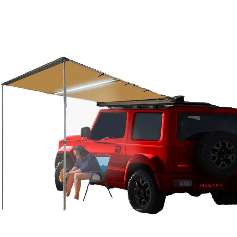 New pickup camping vehicle 2.5m X 3m 4WD 4X4 side car pull out sunshade camping vehicle camping roof luggage rack