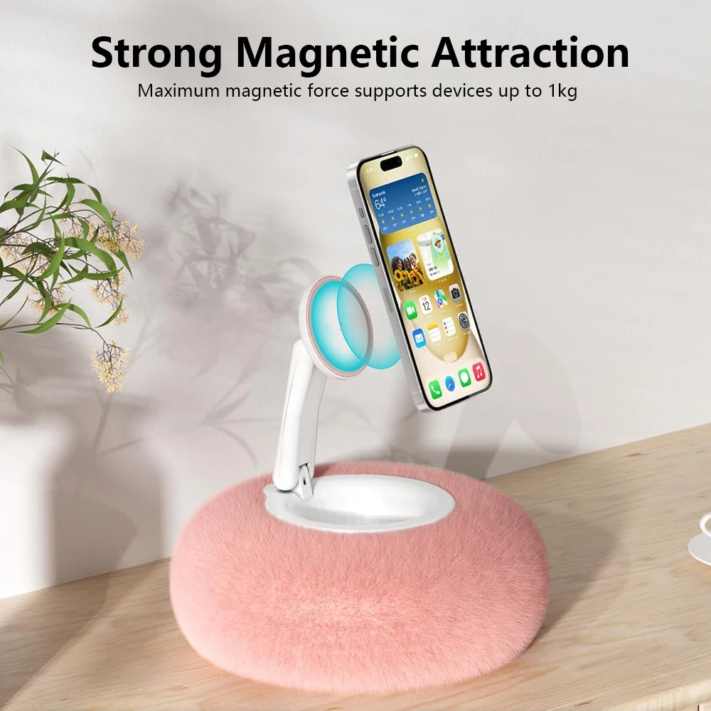 GUANQU Plush Pillow Phone Bracket Desktop Stand Magnetic Design 360° Adjustable Angle For Live Straming Video Chat Lazy Holder