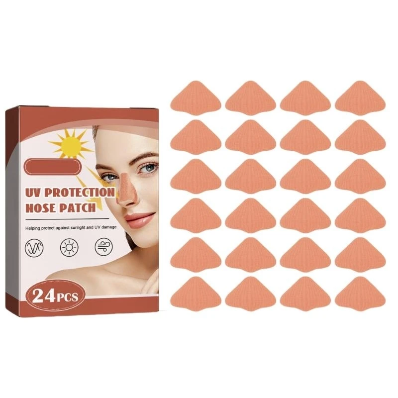 24pcs حماية الشمس بقع الأنف في الهواء الطلق حراس الحواجب الشمس الغطاء للرجال للنساء الرياضة دباغة في الهواء الطلق سهلة الاستخدام