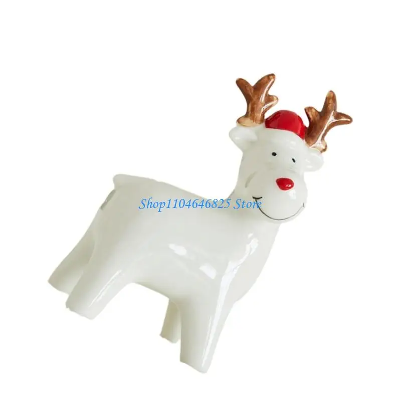 

Holiday Ceramic LED Light Up Village House Snowman Deer Ornament For Creating Magically Christmas Table Centerpieces