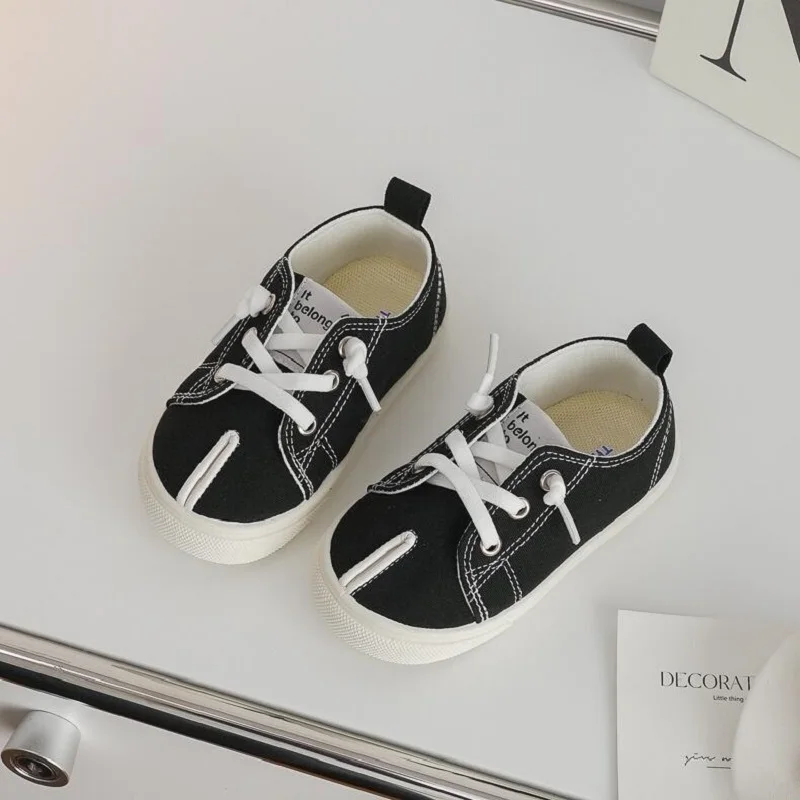 2024 Autumn New Children's Casual Colorful Splash Canvas Shoes Boys Girls Casual Retro Fashion Casual Board Shoes Black 22-31