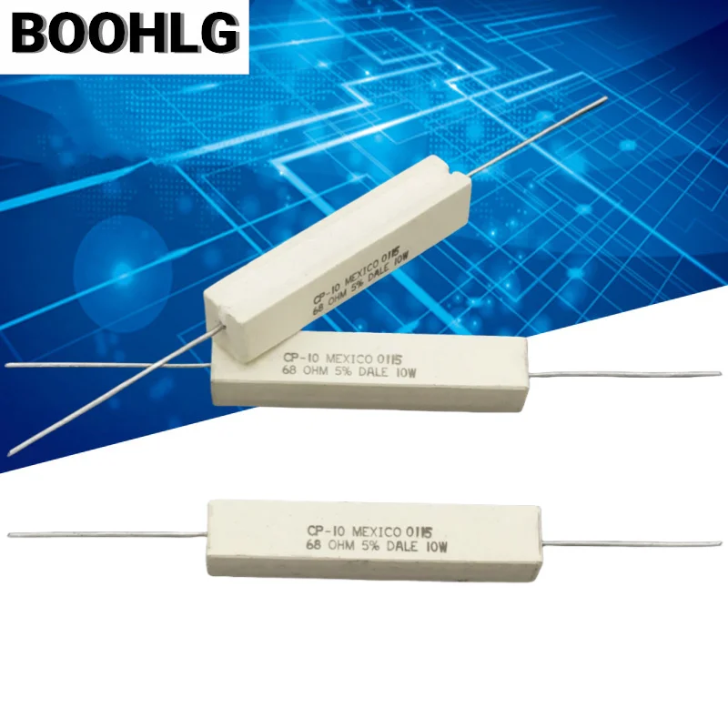 2PCS 68R 10W DALE CP-10 68ohm 68Ω Cement Ceramic Wire Winding Resistor