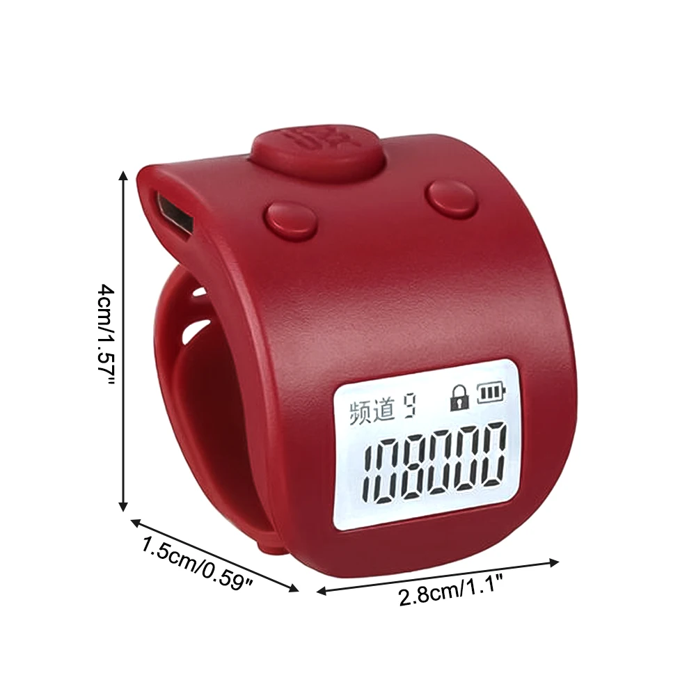 Mini Digital LCD Electronic Finger Counter Ring Hand Tally Counter Hand Held 9 Digit Prayer Rechargeable Counters Clicker