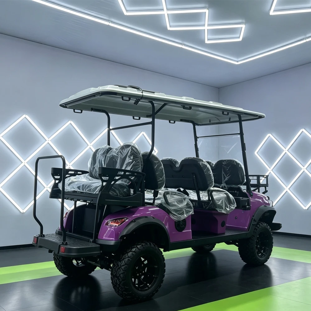 Upgraded Off-Road Lifted 72V Rechargeable Lithium Battery Golf Carts 6 Seater 10KW/15KW All Terrain Buggy 4WD Electric Golf Cart