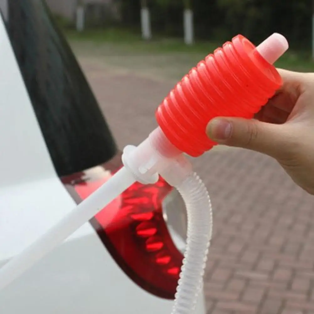 Manual Siphon Suction Pump Water Chemical Liquid Pump Portable Car Truck Fuel Syphon Oil transfer Hand Pump funnel Dropshipping