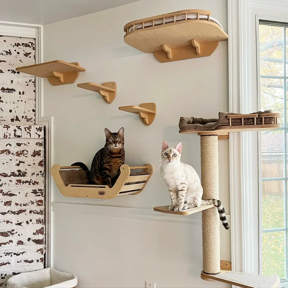 Полка для лазанья для кошек, настенная сизалевая когтеточка, гамак, башня для кошачьего дерева, жердочки для лазания, мебель для домашних животных, аксессуары для кошек