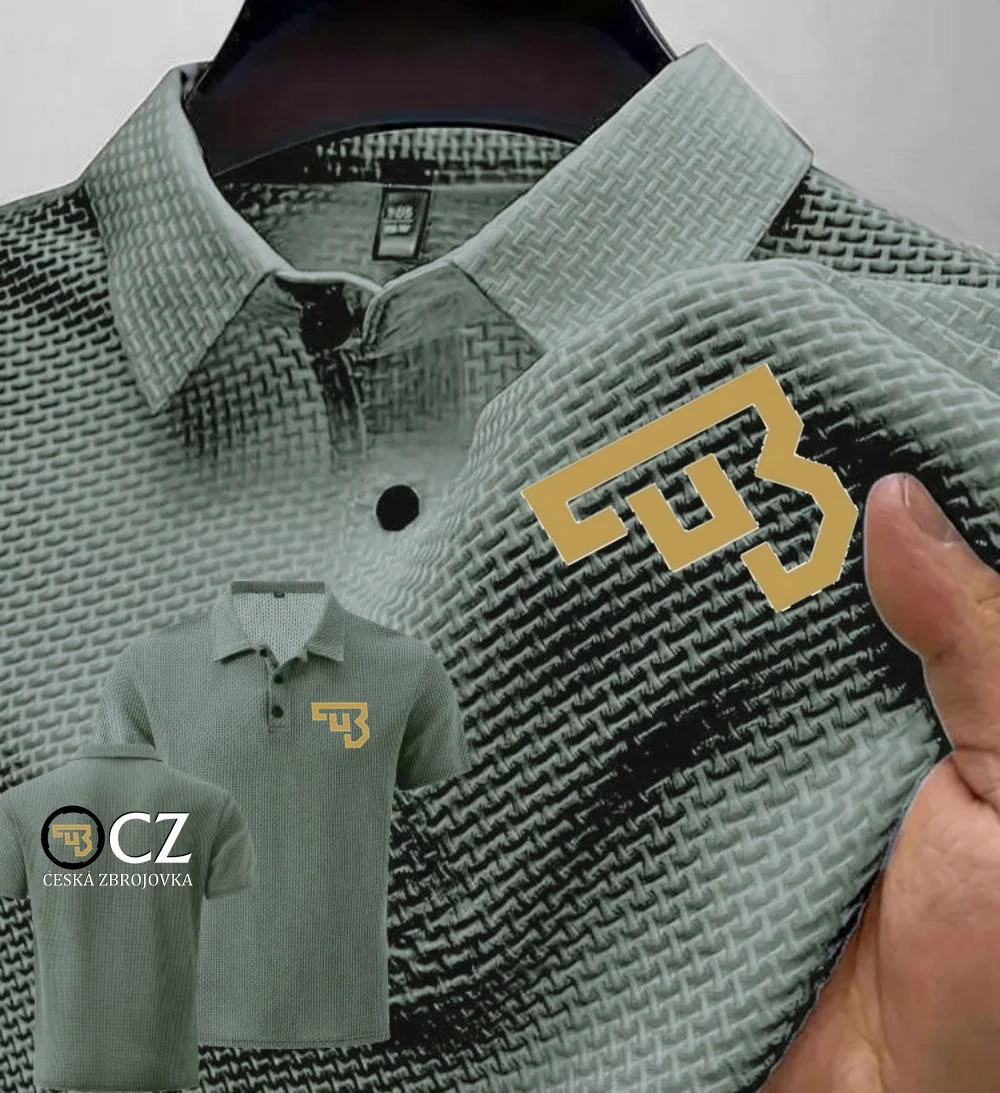 Neues Herren-Polo-Kurzarmshirt CZ Ceska Zbrojovka - Kostenloses T-Shirt aus atmungsaktiver Eisseide, modisches T-Shirt für Herren, Oberteil mit Reverskragen