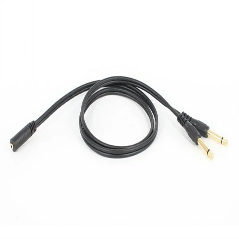 3.5Mm Stereo Dubbel Spoor Mannelijk Naar 6.35Mm Mannelijke Mono Audio Lijn Split In Twee 6.35 Computer Mixer Dvd Stage Audio Converter Kabel