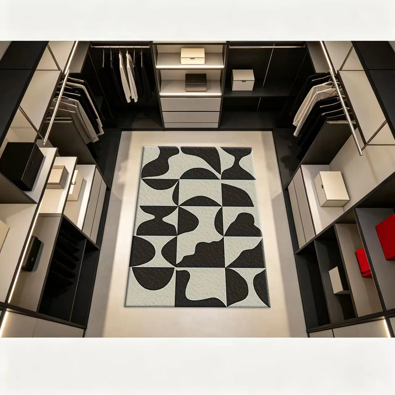 Medieval Style Abstract Shape Carpet Modern Geometric Pattern Carpet Indoor Home Decoration Suitable for Living Room and Bedroom