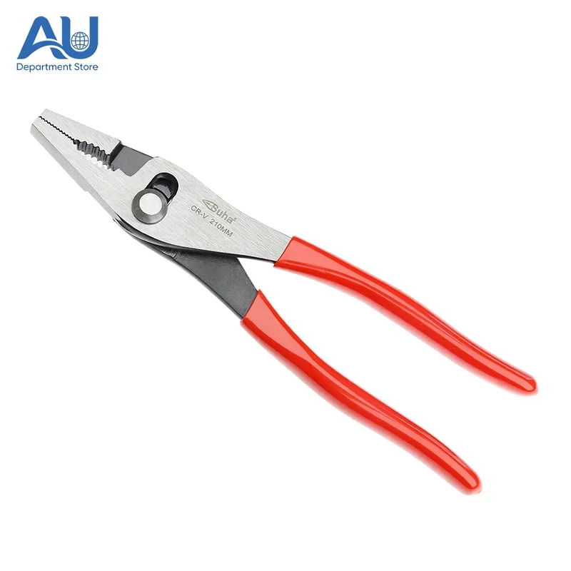8inch Adjustable CRV Slip Joint Pliers Multi Functional 360° Reticulate Chromium Vanadium Steel Automatic Rebound Clamp Red