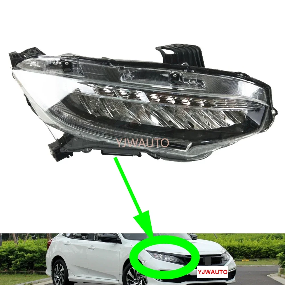 

Для Honda Civic 2016 2017 2018, фары, автомобильные фары в сборе, замена передней лампы, весь автомобильный светильник в сборе