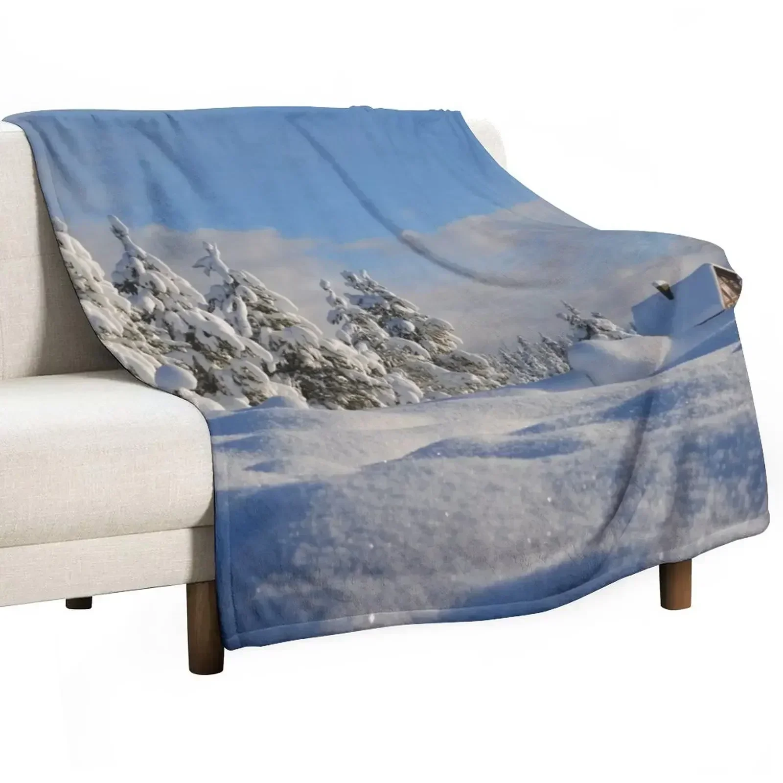 

Snow Covered Trees Throw Blanket Luxury Designer Personalized Gift Summer Beddings Flannels Blankets