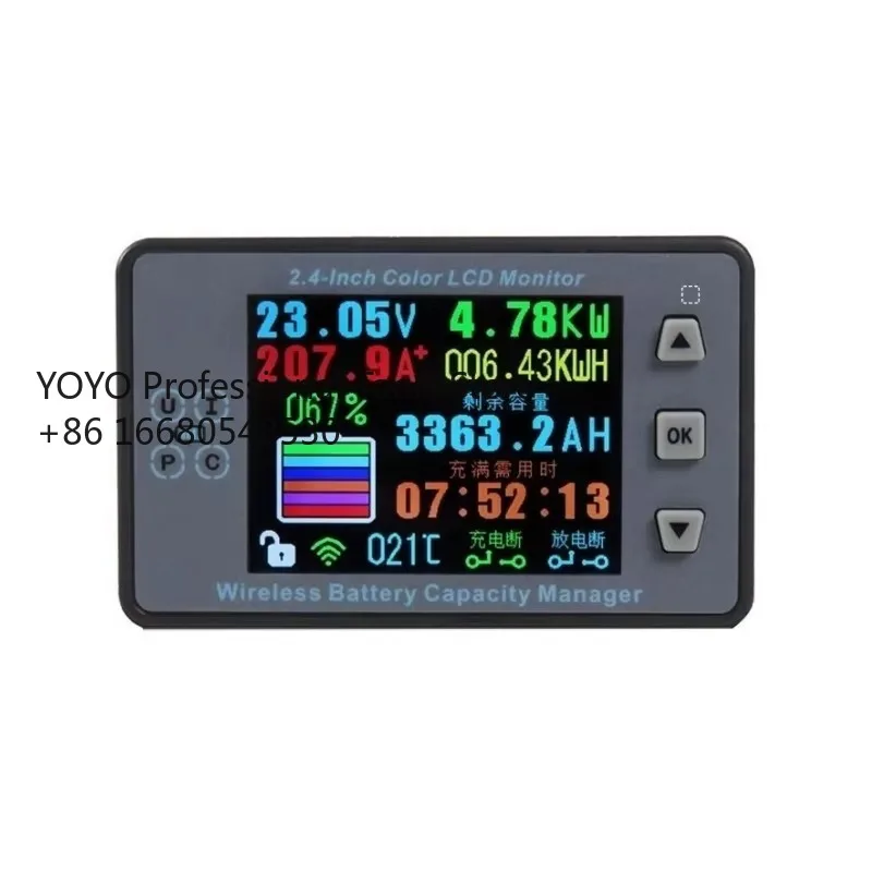 d11sVAC8710F 2.4 Inch Wireless Voltage Meter+Acquisition Module+Measurement Box Coulometer Kit Capacity Power Detector 120V 100A