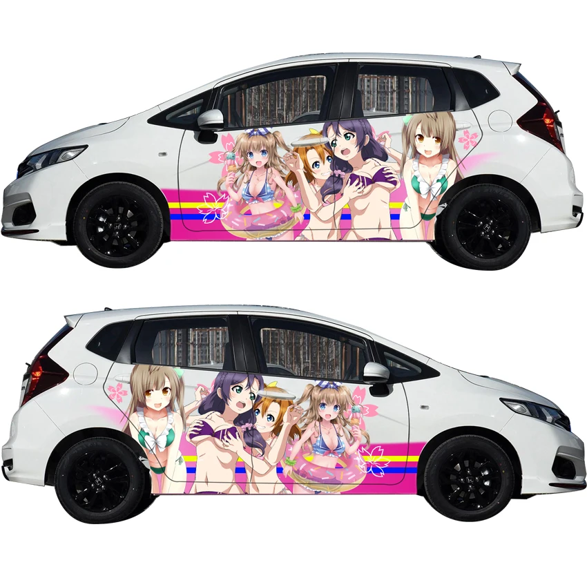 Itasha Cartoon Car Stickers Love and Live Drift Camouflage Decals Tailor-Made Animation Body Film for Vehicle Decoration