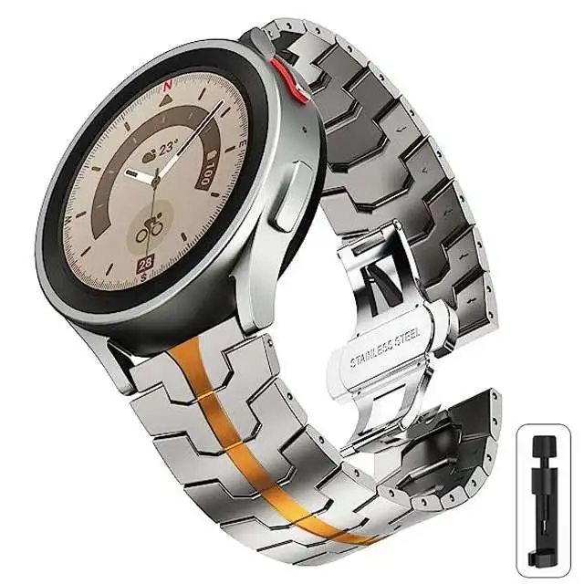 

20mm 22mm Titanium Color Strap For Huawei Watch 4 Pro GT3 46mm For Samsung Galaxy Watch 5 Pro 45mm Gear S3 Stainless Steel Band