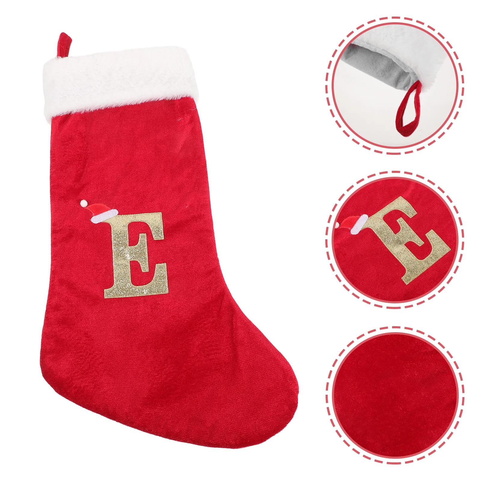 

Large Christmas Stocking Red Cloth Material Personalized Embroidery Hanging Decoration for Mantel Wall Door Xmas Tree Holiday