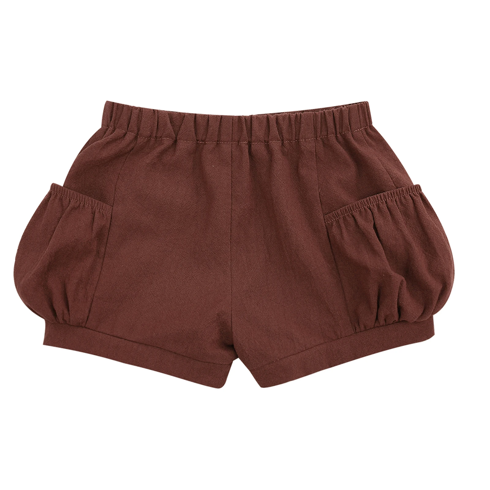 Toddler Baby Boys Girls Buttons Elastic Waist Shorts with Side Pockets Casual Daily Life Family Gathering Beach Underwear