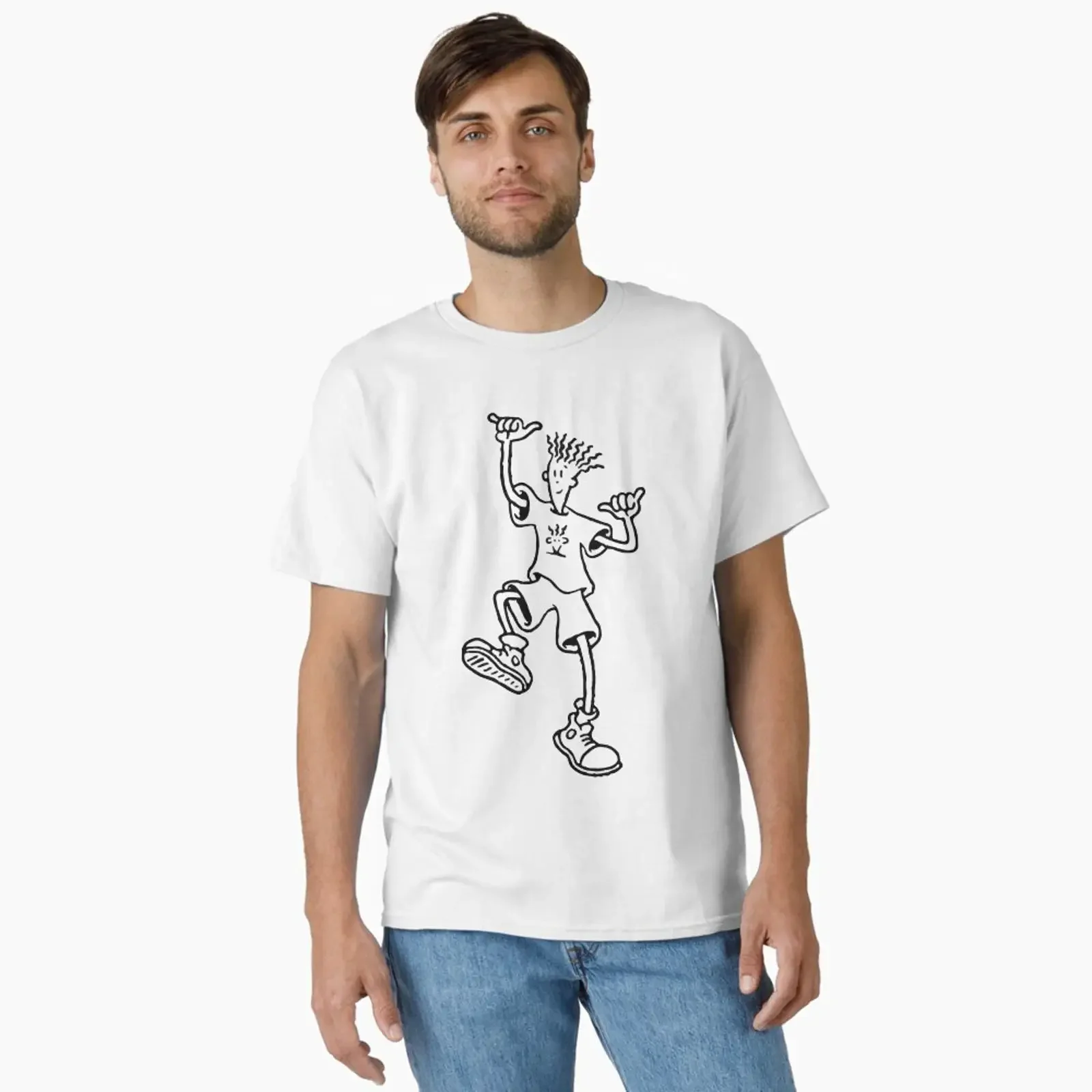 Preview of the artwork Classic T shirt created and sold by SwimGood vintage Washed homme graphic Top For Everyday Wear Unisex