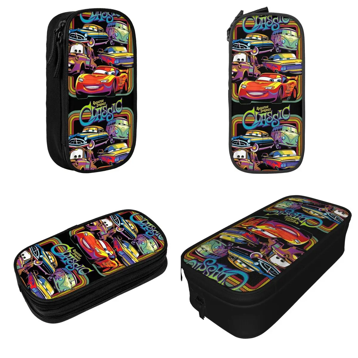 McQueen Cars Radiator Springs Pencil Cases Pen Box Bag Girls Boys Big Capacity Office Cosmetic Pencilcases