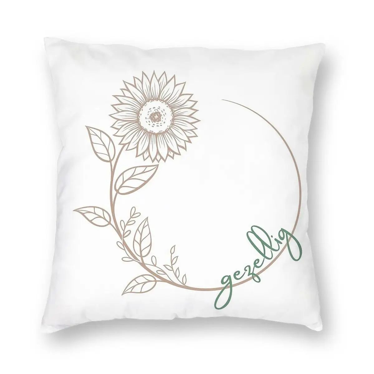 Gezellig الأرض Colorway ساحة المخدة البوليستر الكتان المخملية المطبوعة البريدي ديكور كيس وسادة غطاء وسادة غرفة 18" #3