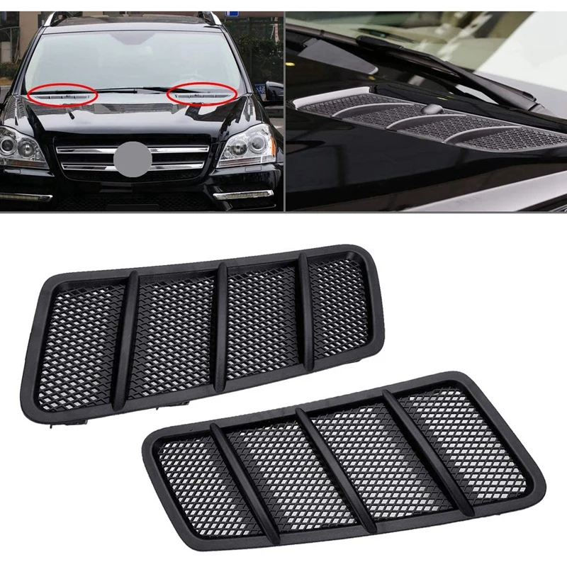 2Pcs Black Left & Right Hood Air Vent Grille Fit For Benz W166 GL GL350 GL450 ML ML350 2012-2015 1668800105 1668800205