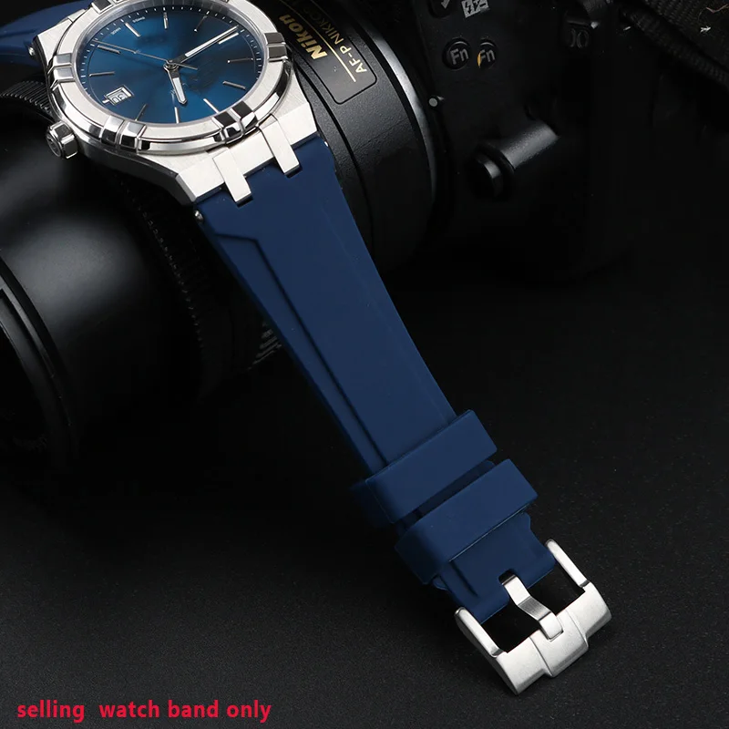 퀵릴리즈 스틸 엔드 링크 고무 시계 밴드, Aikon 시리즈 AI6008 AI6007 AI1018 AI6038 방수 스포츠 실리콘 시계 스트랩