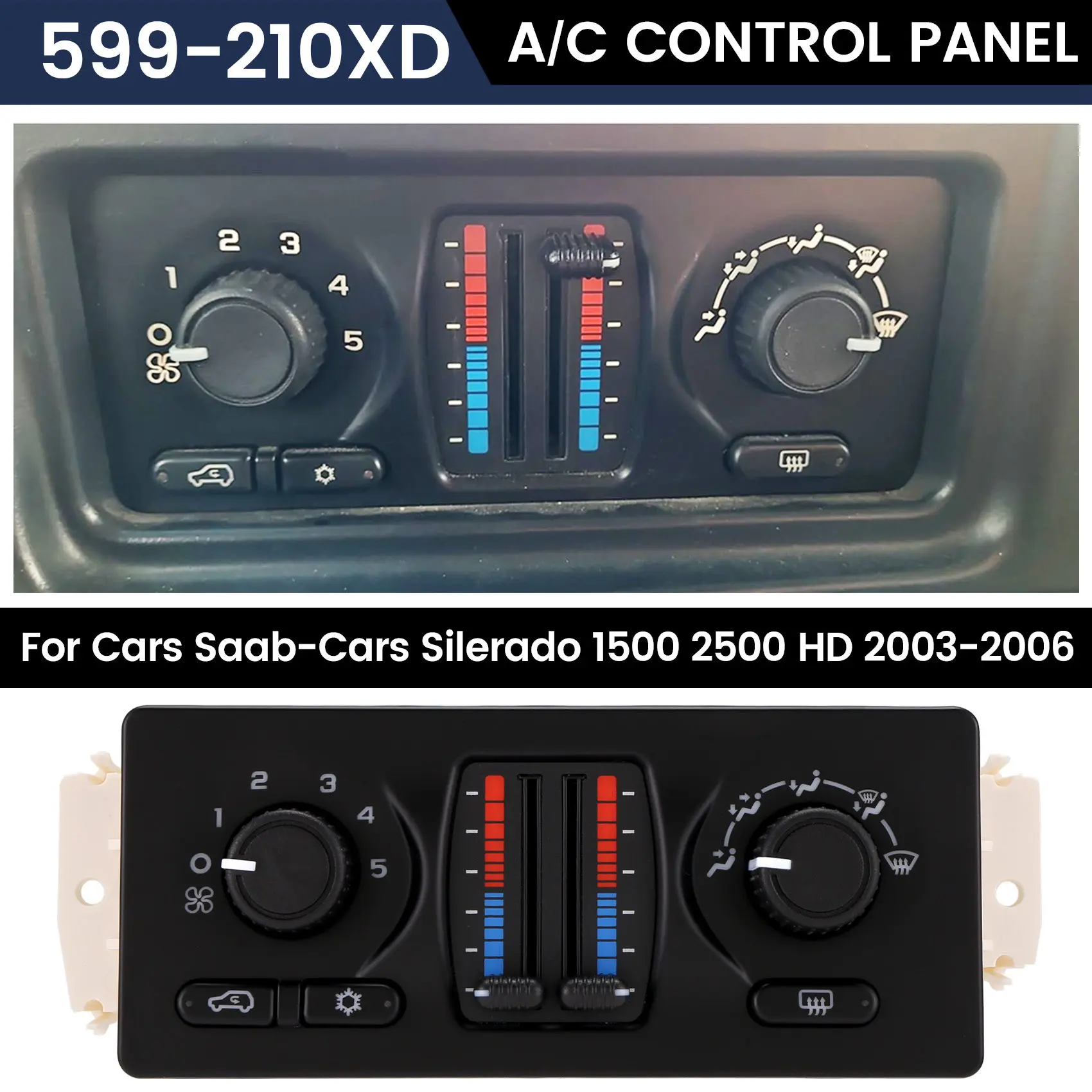 X59A_For Buick Saab Chevrolet Silerado 1500 2500 HD 2003-2006 Heat AC HVAC Climate Control Module 599-210XD A/C Control Panel