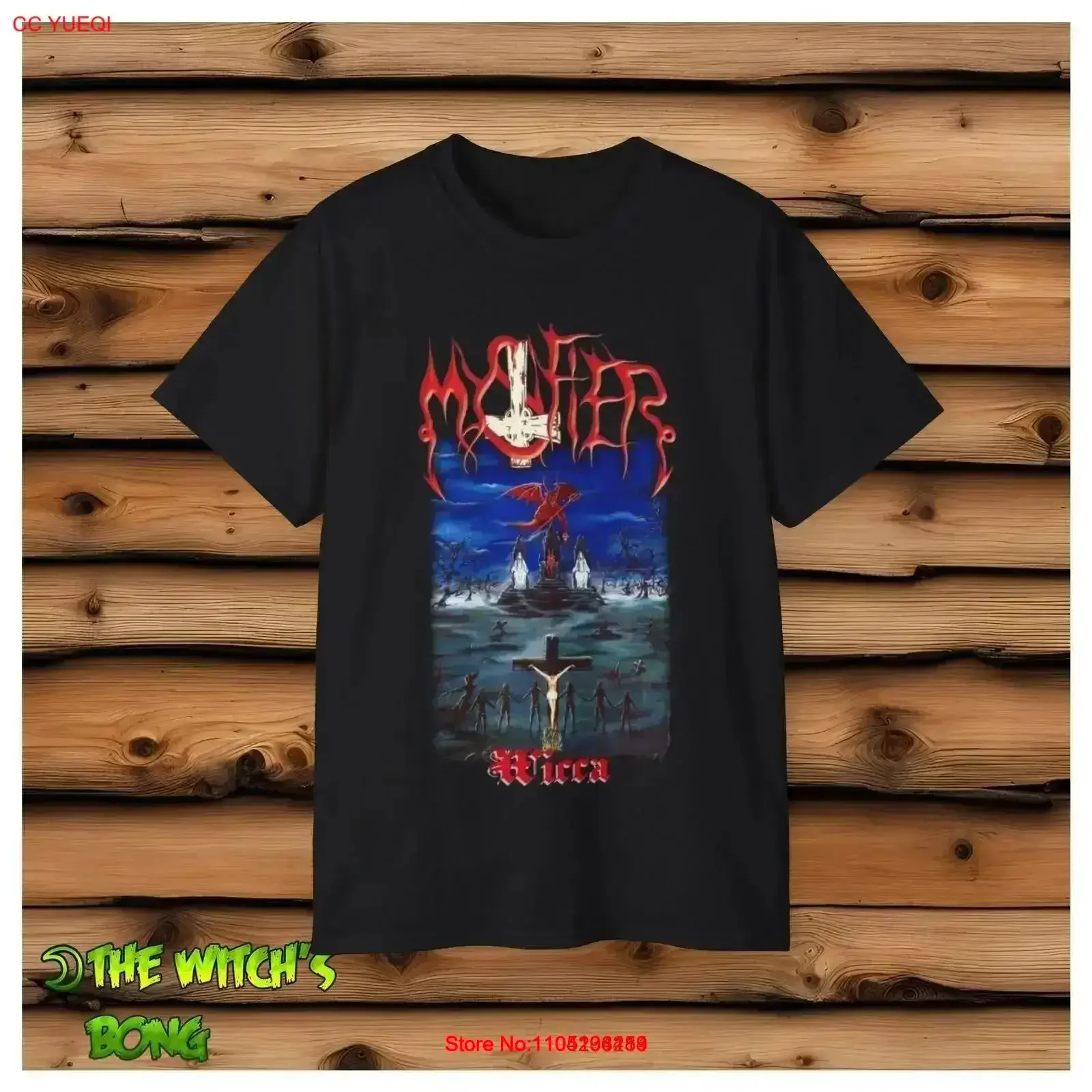 Mystifier Wicca Adulto T camisa Preto Metal vintage Lavado Ligeiramente streetwear Gráfico versátil Respirável roupas de grife Macio