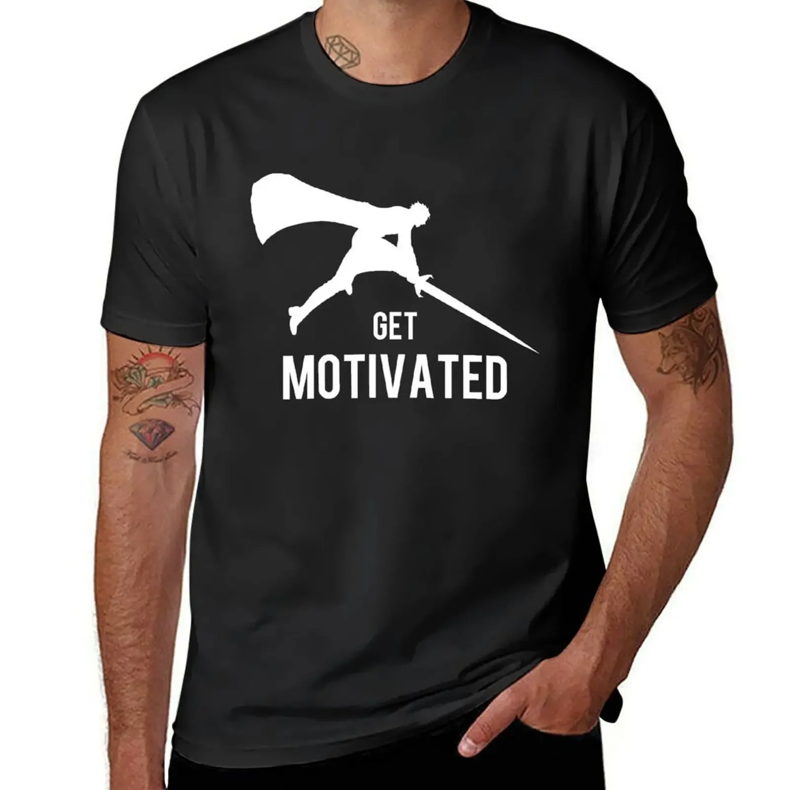 

Get Motivated T-Shirt cotton man t-shirts funny meme t-shirts black t shirts for men