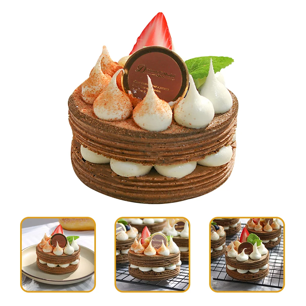 2 Pcs Reliable Cake Model Simulation Artificial Dessert Decoration Statue Ornament Child Cakes