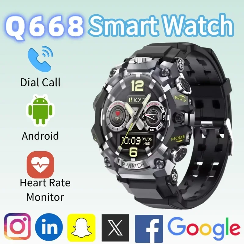 

Q668 5G Smart Watch Full Netcom 1.5 Inch AMOLED Display 4G 5G SIM Card Support GPS WiFi IP68 Waterproof Swimming Fitness Tracker