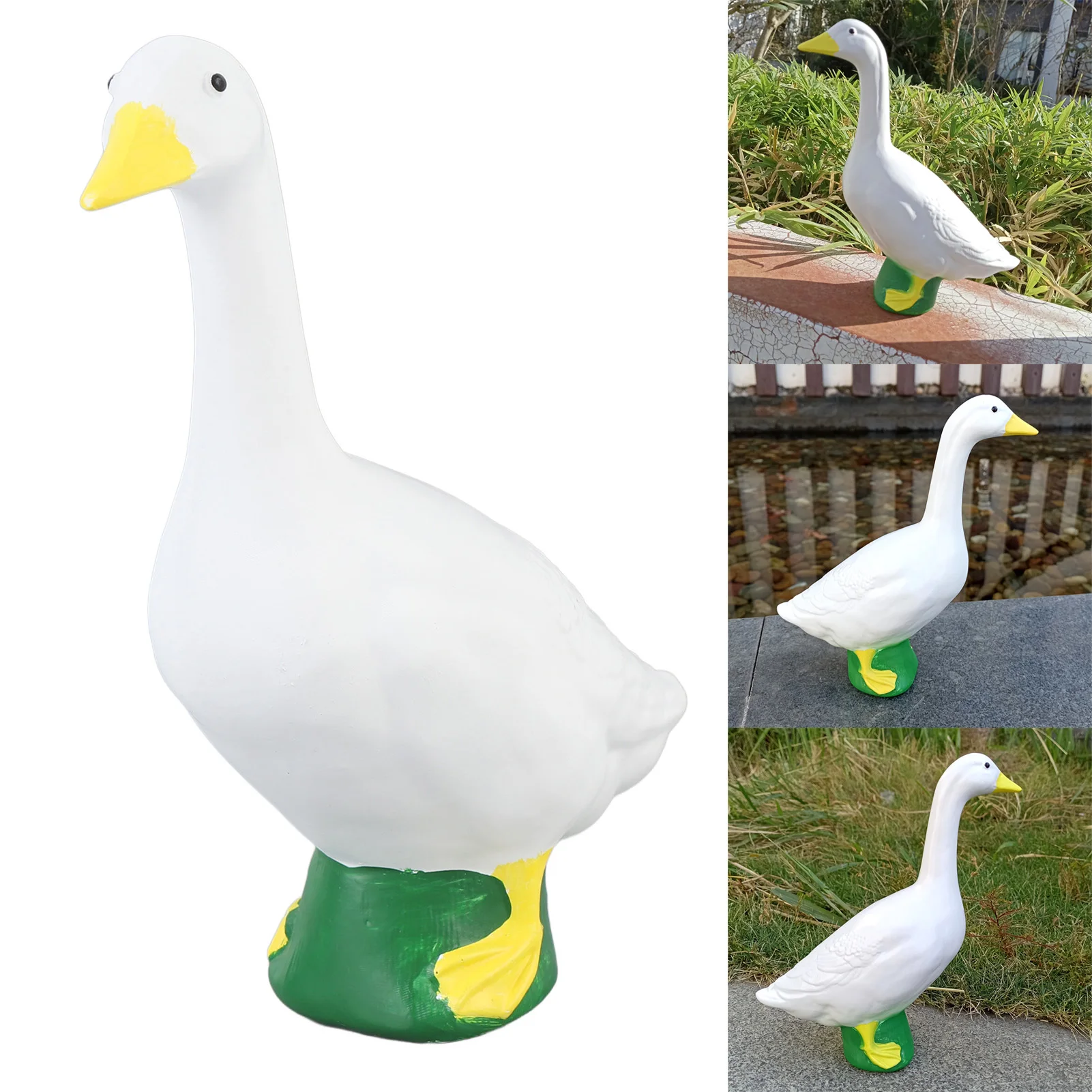 Goose Figurine Ornament Weather Resistant Goose Statue Decoration Versatile Exquisite Craft Impressive Texture for Home Garden